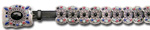 Black Leather Belt w/ Extra Multi-Color Stone Butterfly Conchos