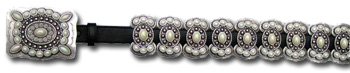 Leather Belt w/ Extra Pearl Stone Butterfly Conchos