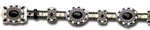Salt & Pepper Cowhide Belt w/ Black & Pearl Stone Conchos