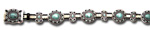 Salt & Pepper Cowhide Belt w/ Black & Turquoise Stone Conchos