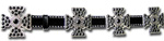 Black Cowhide Belt w/ Black Crystal Maltese Cross Conchos