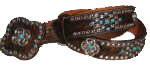 Ladies Brindle Hair with Turquoise & Clear Crystal accent