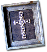 Small Pearl Stone Butterfly Framed Cross