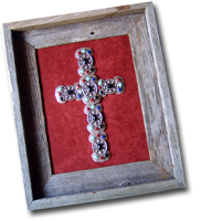 Small Multi Butterfly Framed Cross