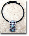 Black & Turquoise Stone Butterfly Concho Necklace