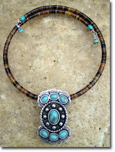 Turquoise Butterfly Concho Necklace