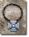 Pearl Maltese Cross Necklace
